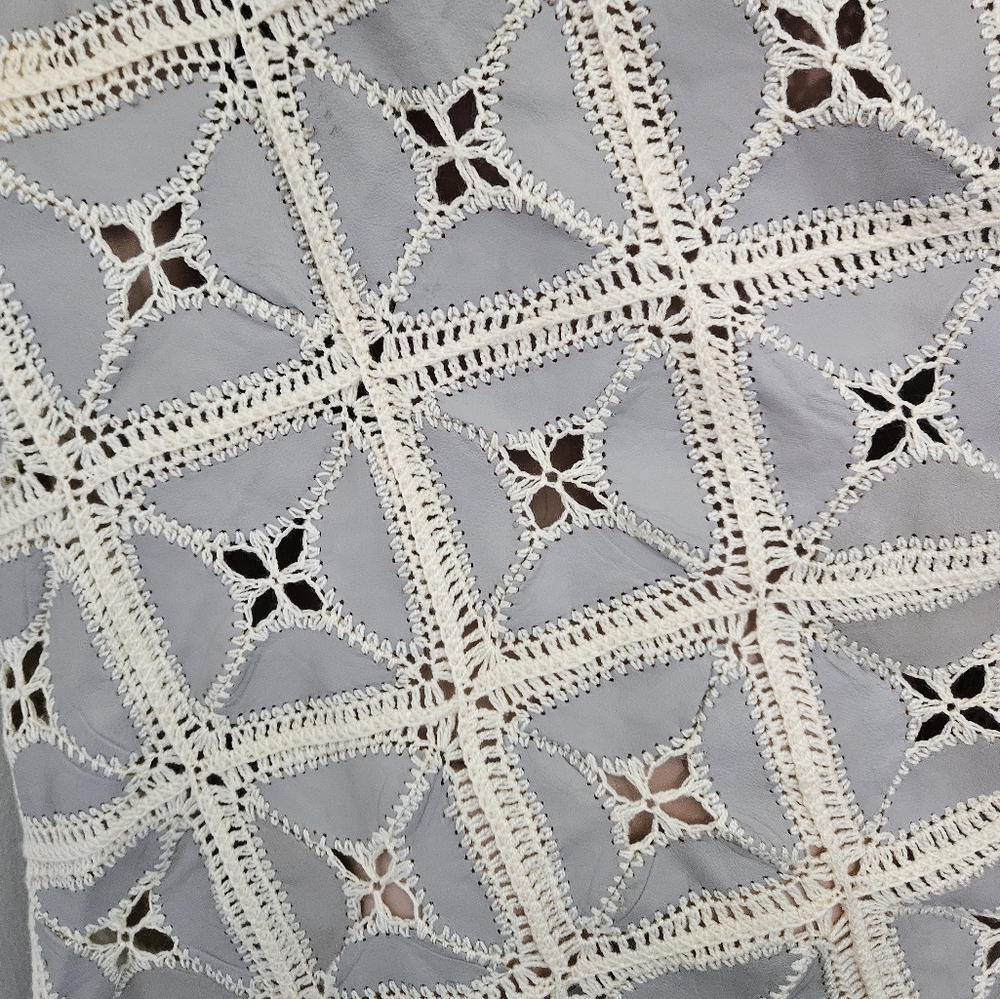 Vintage Patchwork Leather Shawl - image 5